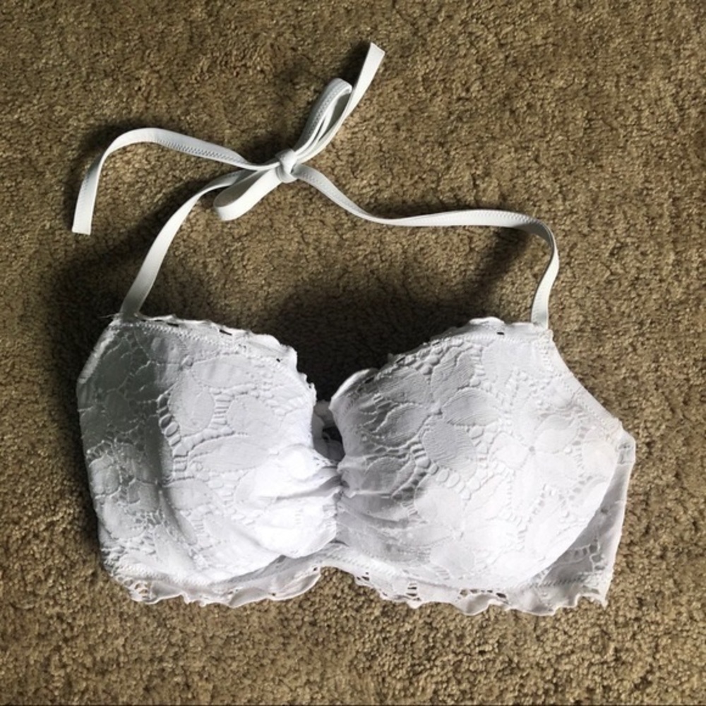 Victoria Secret white lace bikini top